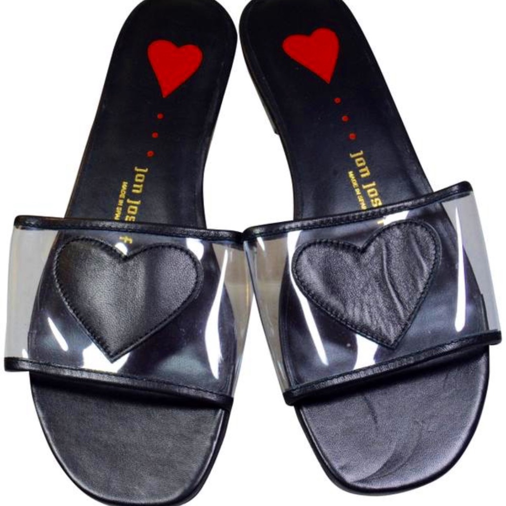 🏷️ NWT Black Nancy Sandals  whimsical leather heart.